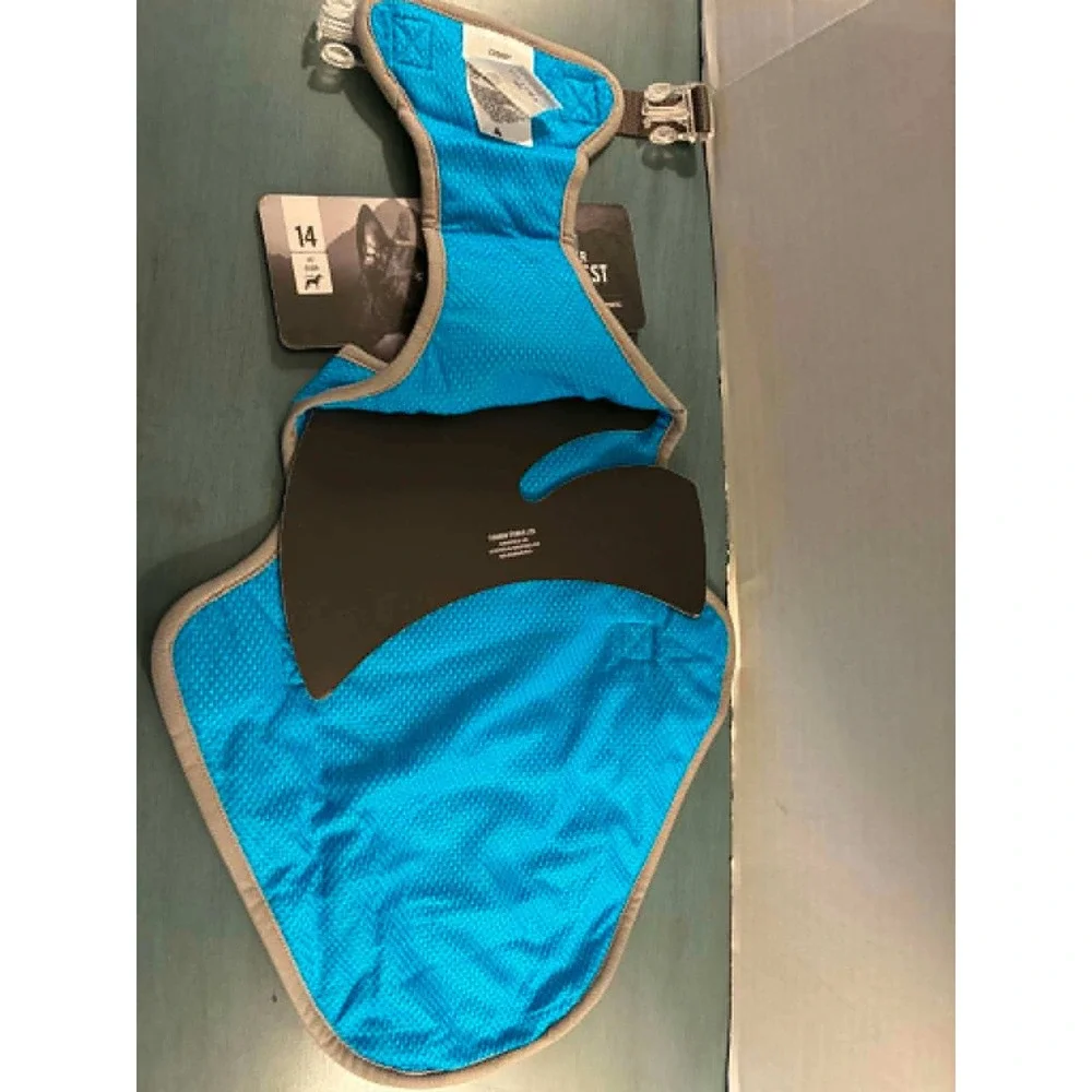 Canada Pooch Chill Seeker Cooling Vest Dog 14 Blue New Evaporative Mesh